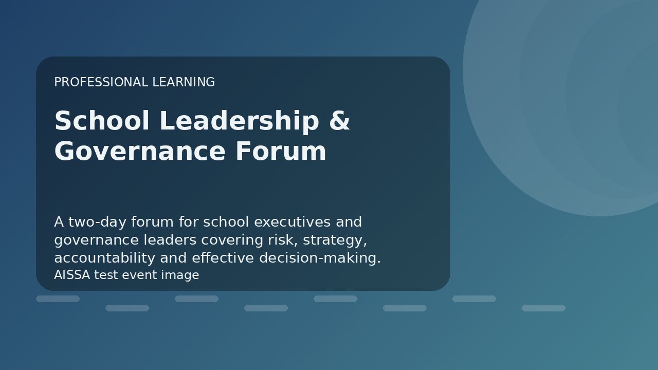 School Leadership & Governance Forum