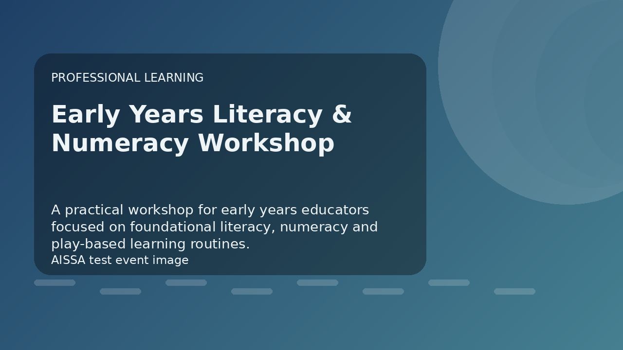 Early Years Literacy & Numeracy Workshop